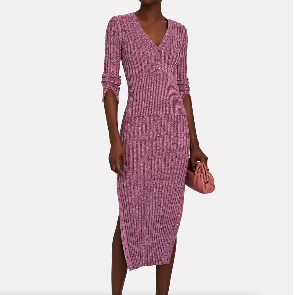 CCO! 24 hr JONATHAN SIMKHAI Ashton Marled Rib Knit Midi Skirt